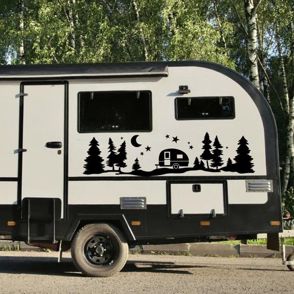Caravan / Forest / Moon Motorhome Caravan Caravan Sticker Sticker