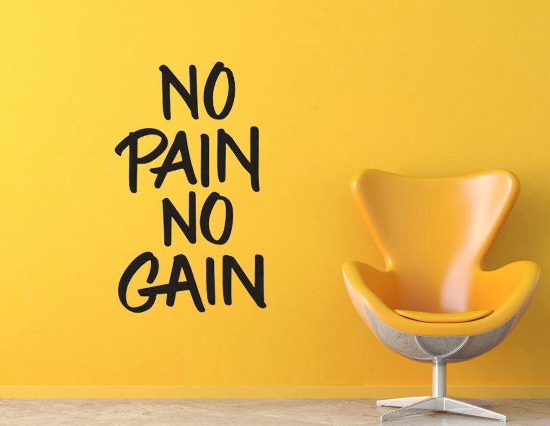 No Pain No Gain Fitness Bodybuilding Wall Sticker 83 X 50 Cm - Etsy