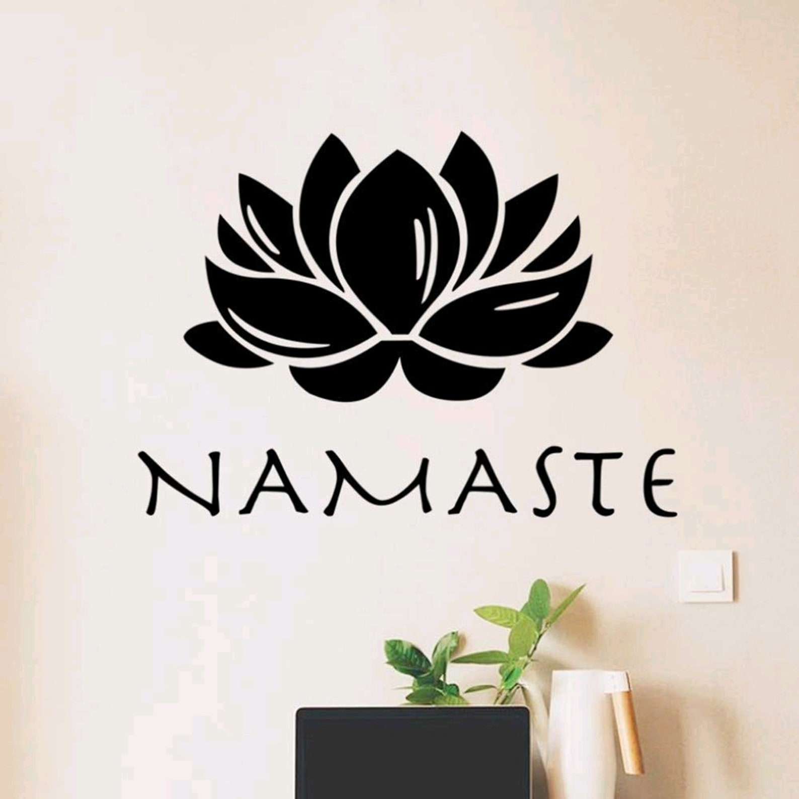 Namaste Yoga Lotus Flower Wall Decal Wall Decal 570 X 795 Cm - Etsy