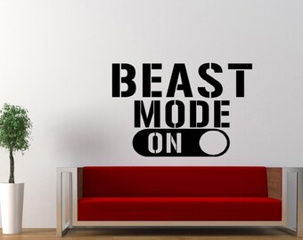 Beast Mode on Fittness Bodbuilding Wandtattoo Wand sticker 57 x 95 cm