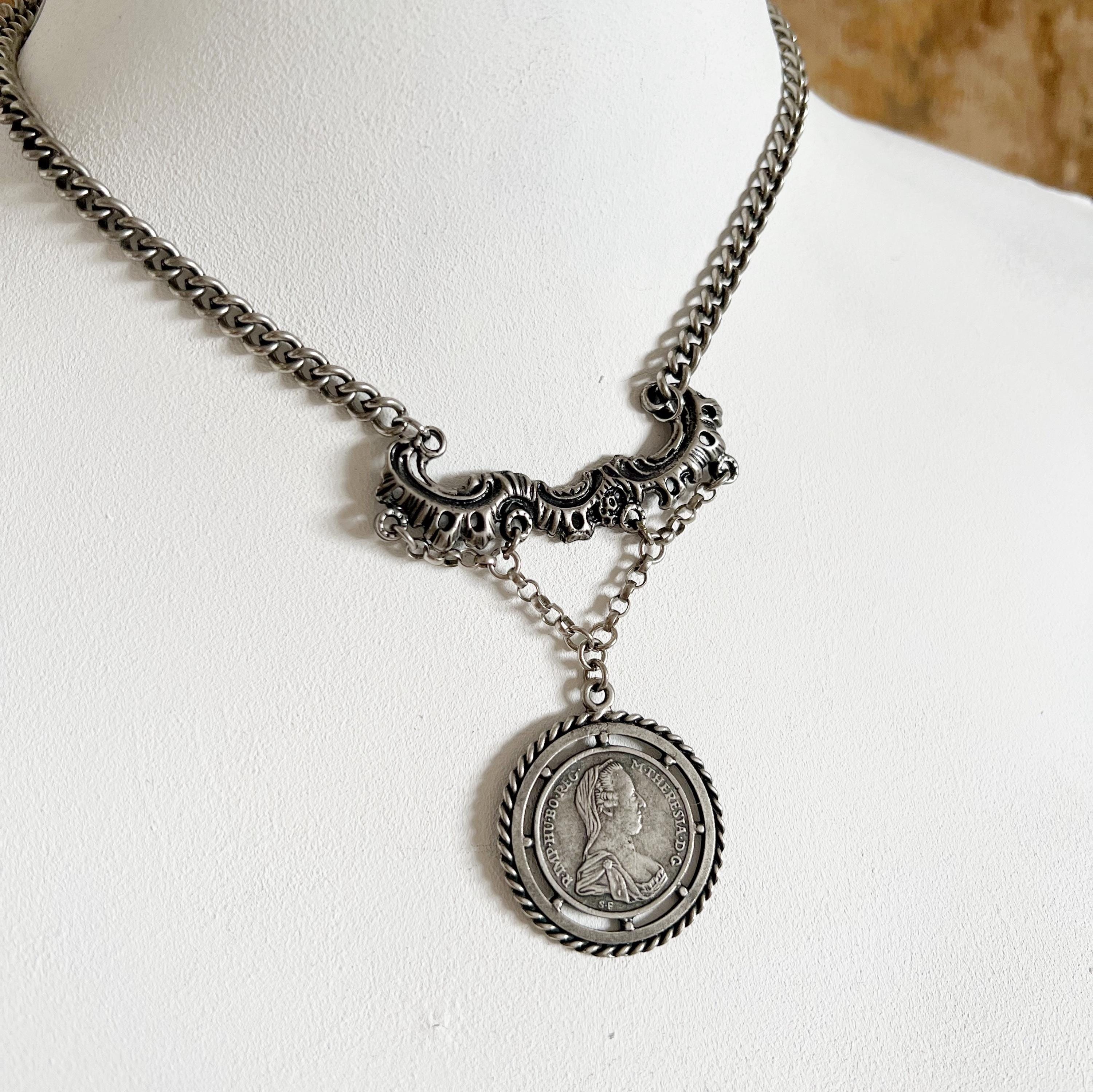 ヴィンテージ ネックレス マリア・テレジア・ターラー銀貨 Maria theresa coin - Etsy 日本