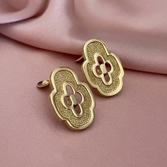 MONET clip on earrings Cross shaped abstract over… - image 7