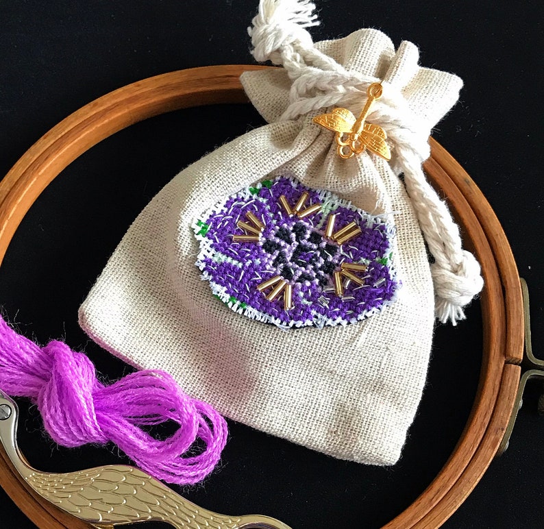 Custom floral rosary pouch Linen rosary bag victorian style Etsy