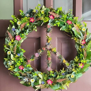 Wildflower and Greenery Peace Sign