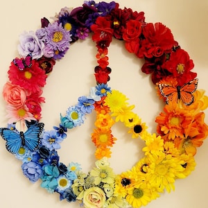 RAINBOW PEACE Sign Wreath