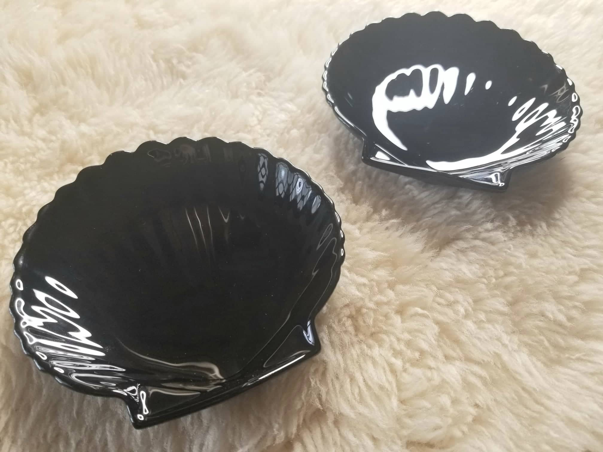 Set Of 4 Vintage Arcoroc France Coquilles Black Shell Glass Plates Online Sellers 46 Off Mail Esemontenegro Gov Co