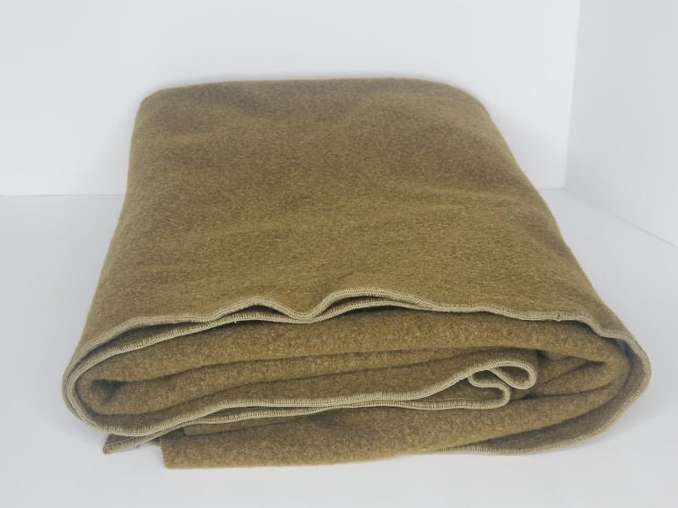 Vintage Wool Army Blanket 50's Green Military Wool Etsy