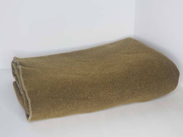 Vintage Wool Army Blanket 50's Green Military Wool Etsy