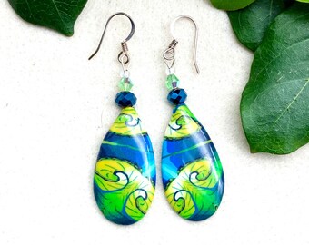 Drop Earrings, Earrings, Swing Earrings, Unique Earrings, Polymer Clay Earrings, Patterned Earrings, Gift Ideas, Unusual Earrings