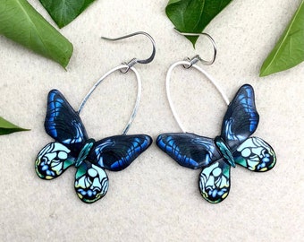 Butterfly Earrings, Drop Earrings, Swing Earrings, Unique Earrings, Polymer Clay Earrings, Gift Ideas, Unusual Earrings