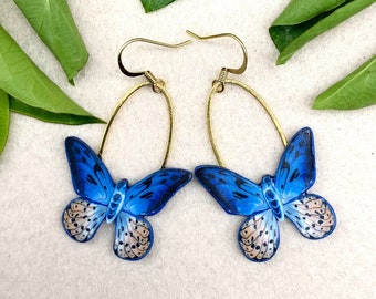 Butterfly Earrings, Drop Earrings, Swing Earrings, Unique Earrings, Polymer Clay Earrings, Gift Ideas, Unusual Earrings