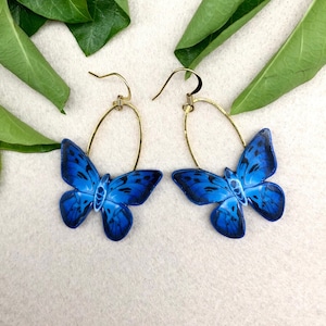Butterfly Earrings, Drop Earrings, Swing Earrings, Unique Earrings, Polymer Clay Earrings, Gift Ideas, Unusual Earrings image 1