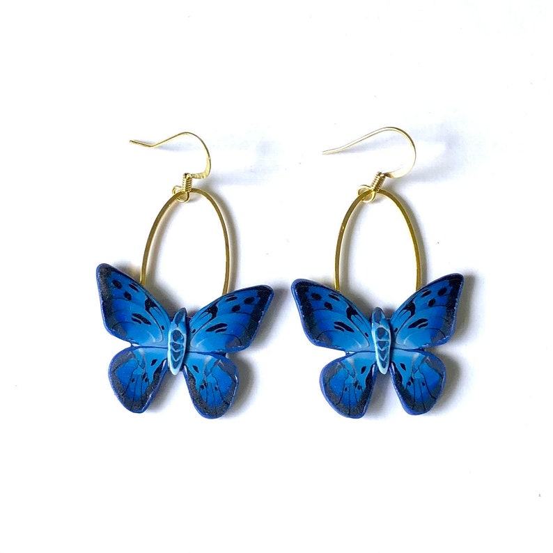 Butterfly Earrings, Drop Earrings, Swing Earrings, Unique Earrings, Polymer Clay Earrings, Gift Ideas, Unusual Earrings image 6