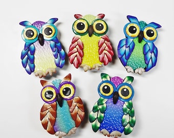 Fun and Colourful Owl BroochTutorial, Owl Brooch Tutorial, Polymer Clay Tutorial, PDF Tutorial, Animal Jewellery Tutorial, Code: FCOBTut.