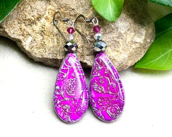 Drop Earrings, Glitter Earrings, Swing Earrings, Unique Earrings, Polymer Clay Earrings, Celebration Earrings, Gift Ideas, Unusual Earrings