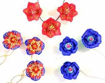 Flower Necklaces in Polymer Clay, Polymer Clay Tutorial, Polymer Clay Flowers, Polymer Necklaces, Leaf & Petal Cane Tutorial