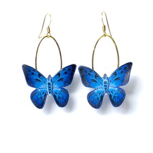 Butterfly Earrings, Drop Earrings, Swing Earrings, Unique Earrings, Polymer Clay Earrings, Gift Ideas, Unusual Earrings image 4