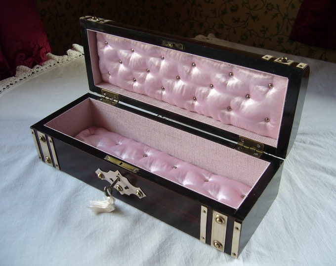 Antique Victorian Jewellery Box With Pink Interior Etsy