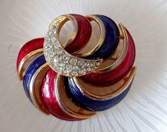 Spilla Girasole YOQUCOL Con Cristalli Viola Scuro - Vintage, 9x8,2 Cm, Accessorio Donna
