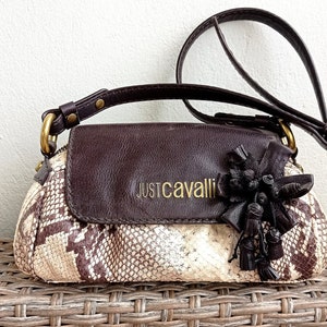 Y2K Just Cavalli Small Statement Leather Shoulder Bag, Soft