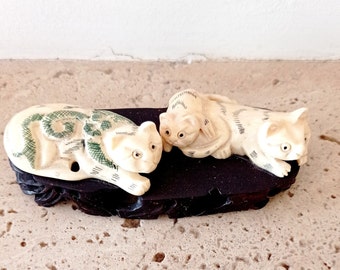 ヴィンテージ 中国東洋猫の置物 2 体セット - Etsy 日本