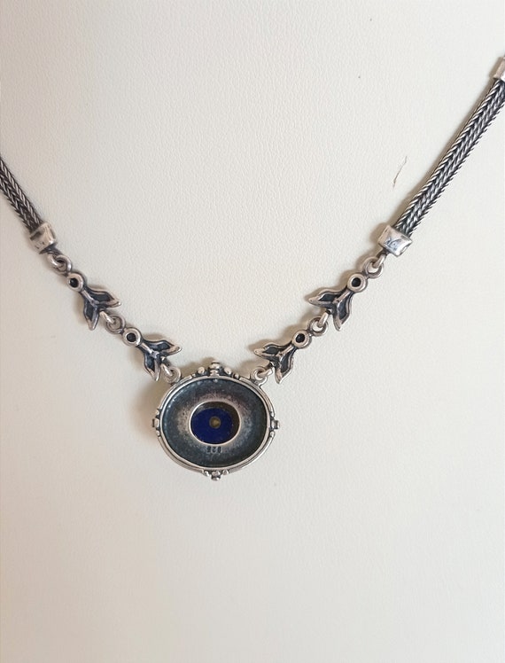 Vintage delicate handcrafted statement silver nec… - image 8