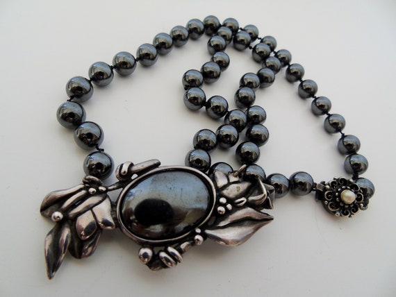   91 ヘマタイト　シルバー　ブローチ　925S GEORG JENSEN 91 ヘマタイト シルバー ブローチ 925S