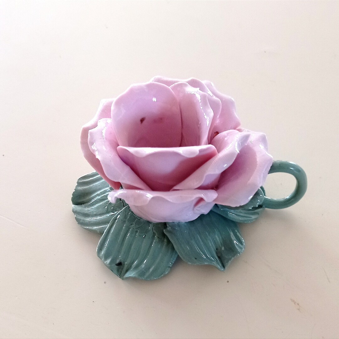 Romantic Rose Shaped Candle Holder Vintage From the '60s Etsy