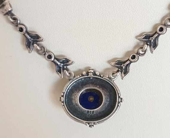 Vintage delicate handcrafted statement silver nec… - image 7