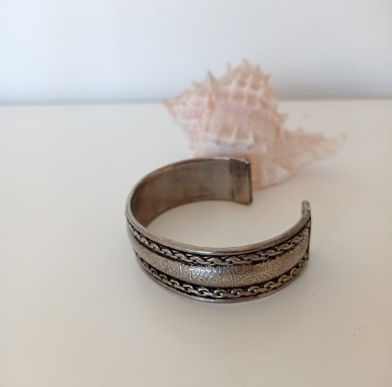 Vintage, ancient Greek style engraved aged silver… - image 7