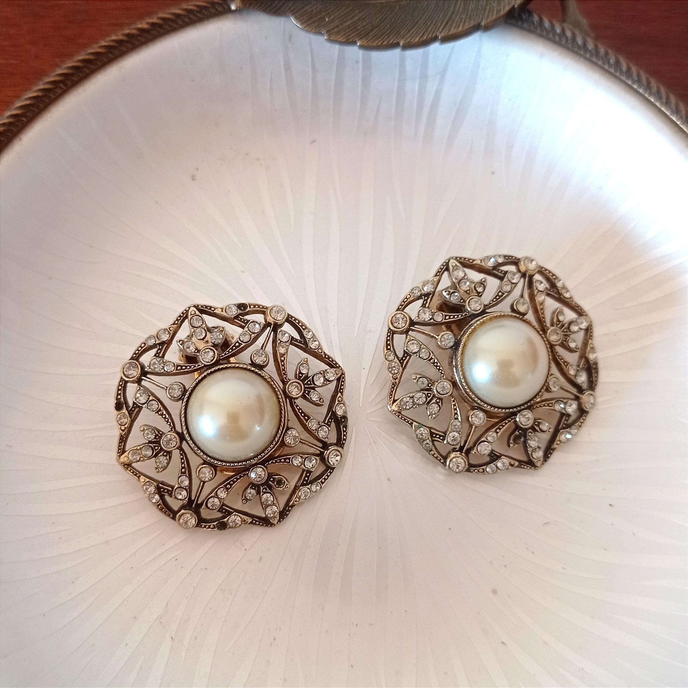 Orecchini A Clip Vintage CLASSYZINT In Ottone Con Finitura Oro Spazzolato – Geometrici E Fatti A Mano, Regalo In Sacchetto Di Velluto
