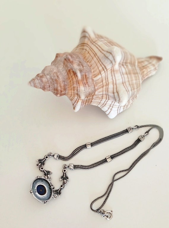 Vintage delicate handcrafted statement silver nec… - image 3