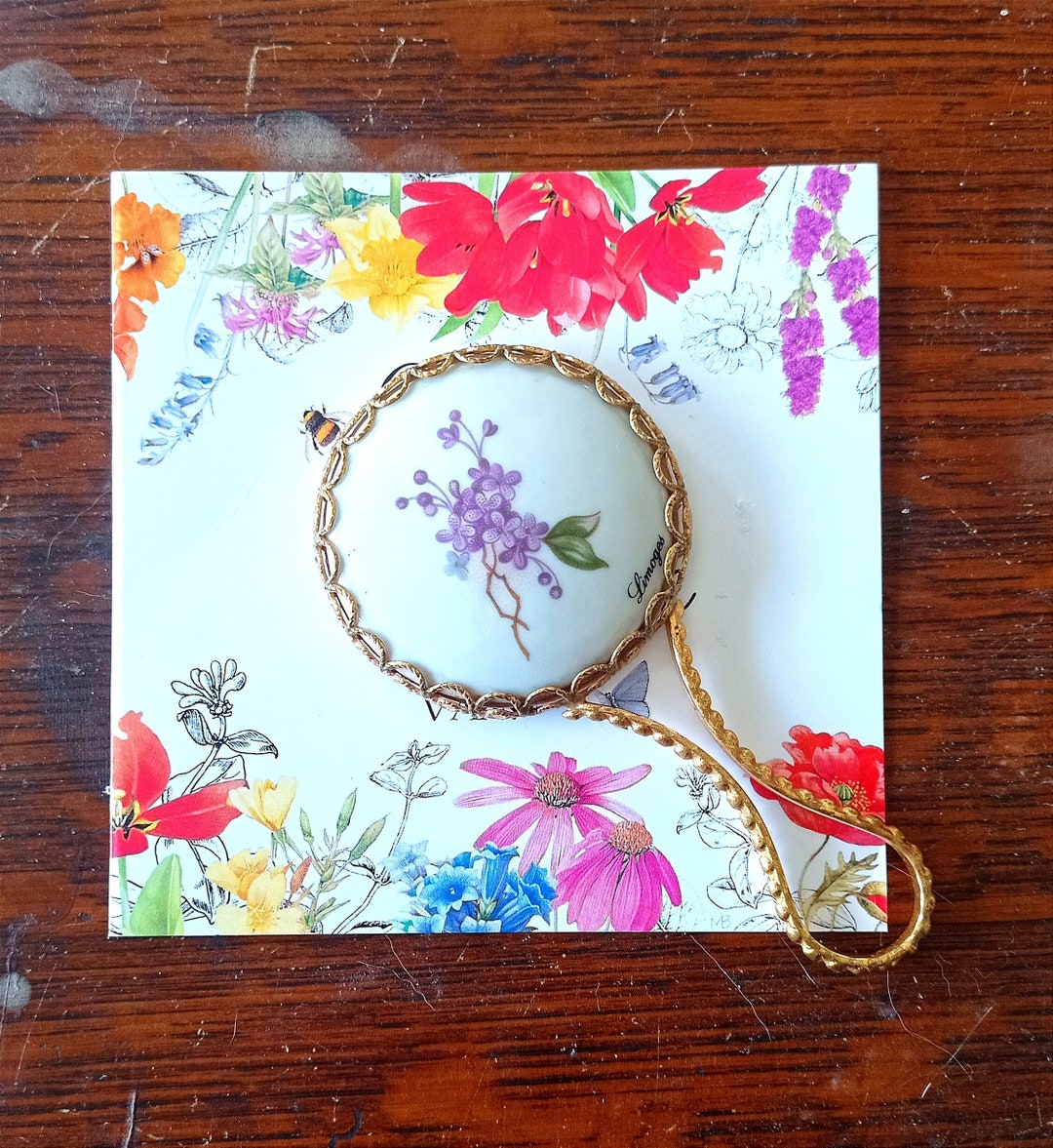 Vintage Limoges Hand Mirror From the '70s Porcelain Etsy
