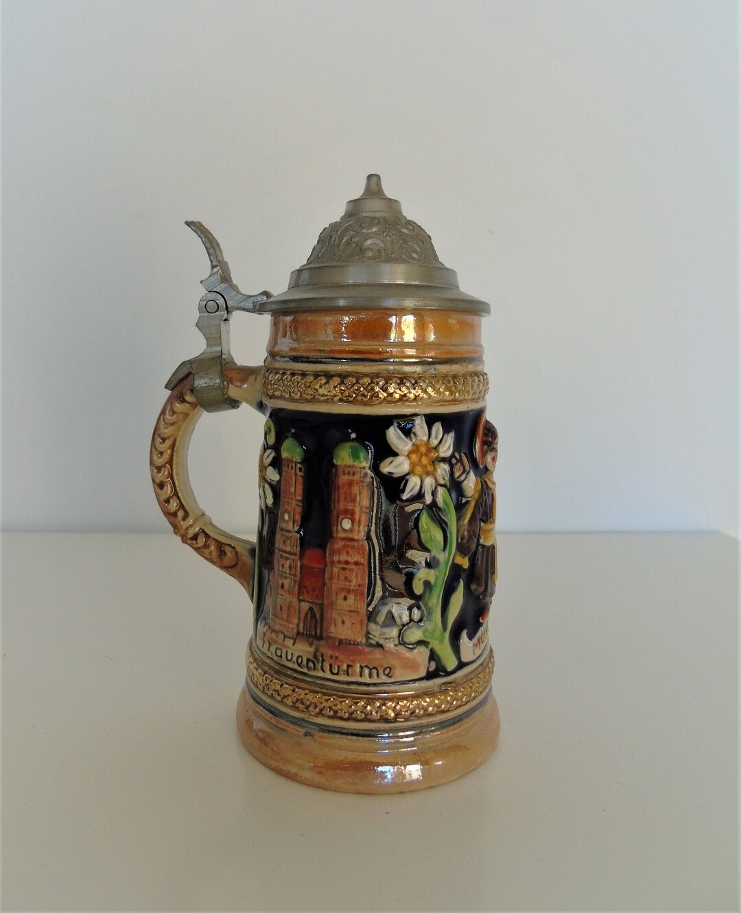 Small Vintage German Decorative Beer Mug Collectible Home Etsy