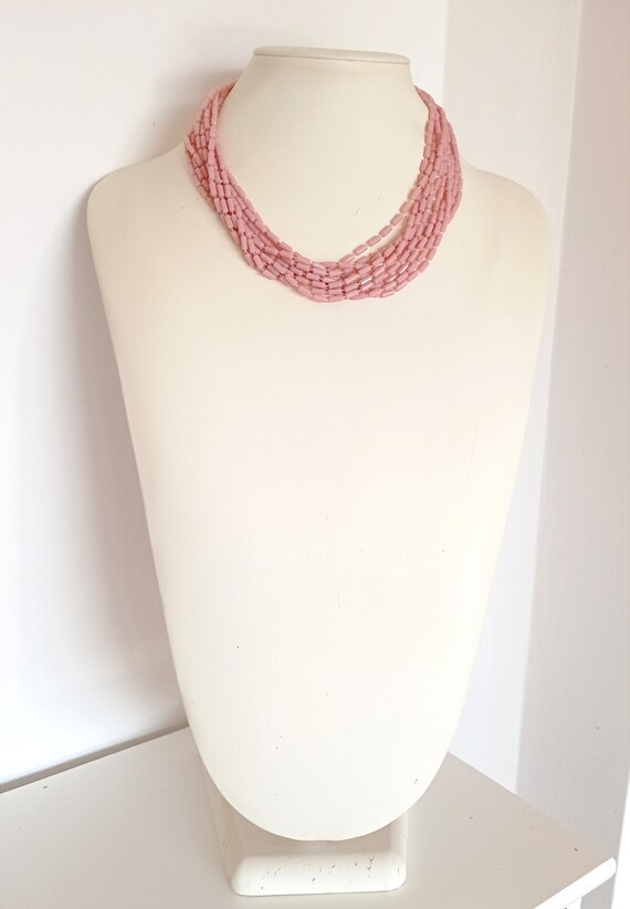 オールドプラスチック　ネックレス ヴィンテージ ベークライト ルーサイト ネックレス ピンク レトロ