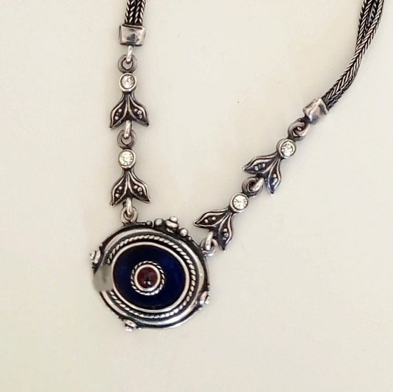 Vintage delicate handcrafted statement silver nec… - image 9