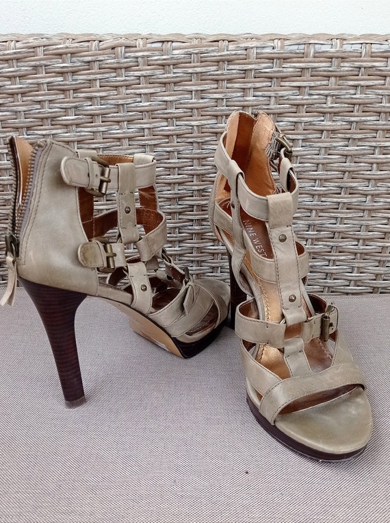 Y2K super high heels Nine West statement gladiator