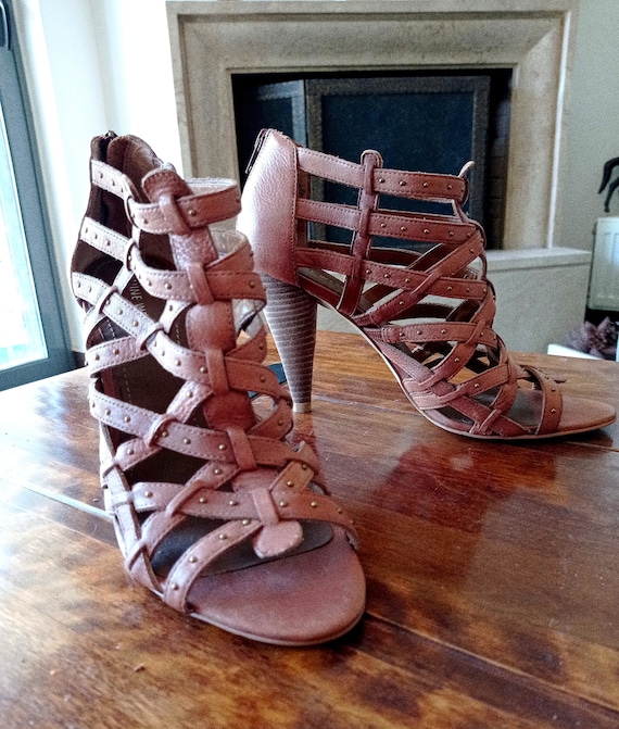 Nine West Womens Snakeskin Print Ankle Strap Open Toe Block Heels Sandals  8.5 M | eBay