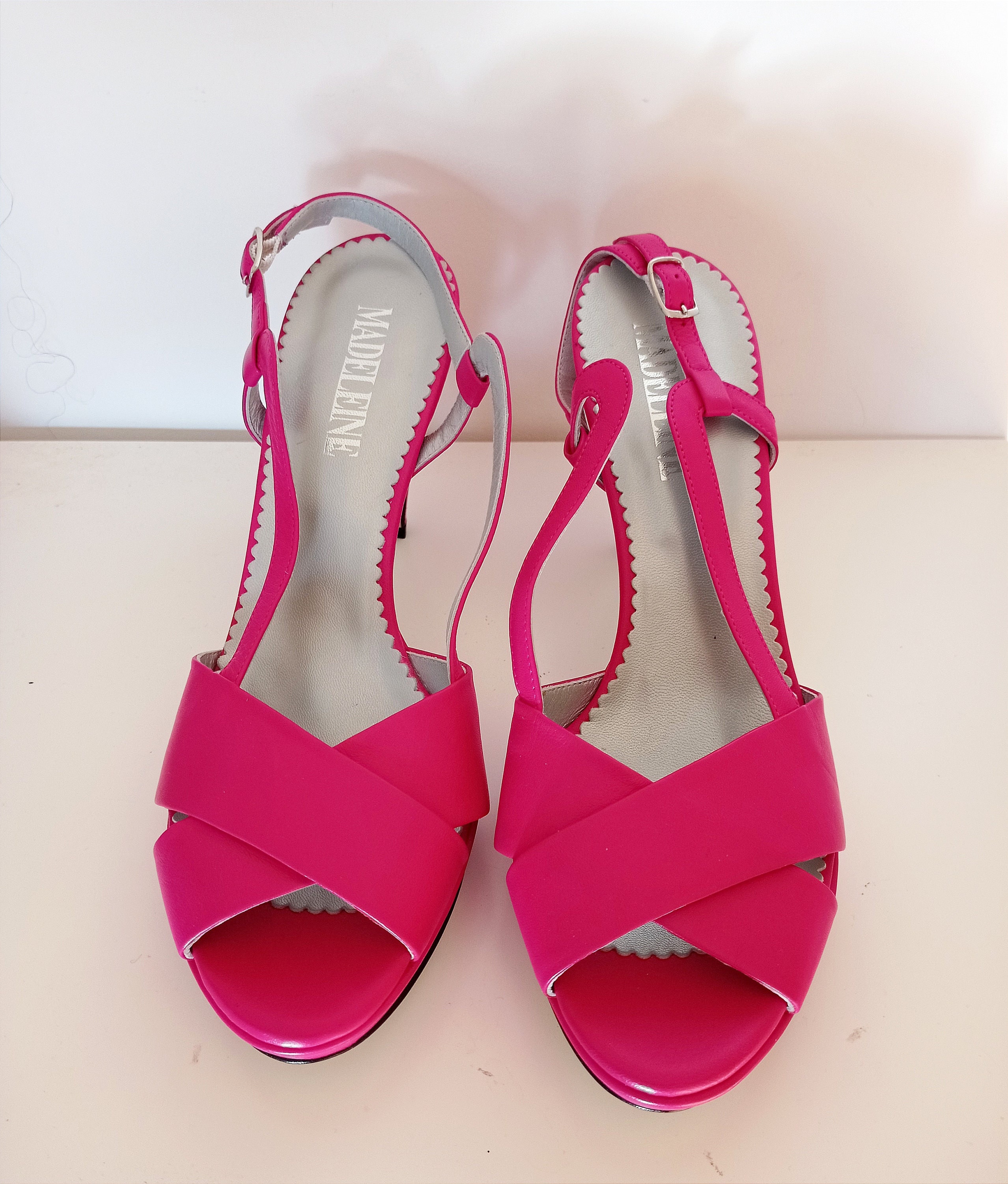 bright pink ladies sandals