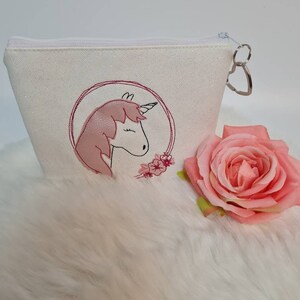 Kosmetiktasche Schminktasche Einhorn  Geschenkidee Mitbringsel Herz