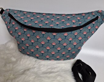 Large bum bag in turquoise pink