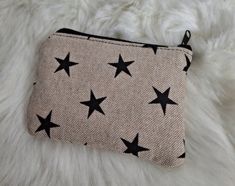 Key case star small wallet in beige black