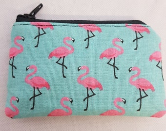 Geldbörse Schlüsselmäppchen Flamingo türkis  portemonnaie Geldtasche Beutel  Schlüsselmäppchen Schlüsseletui