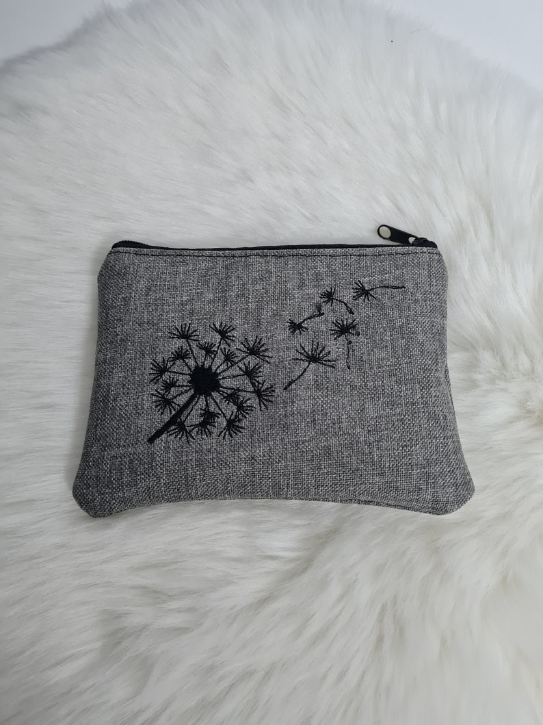 Purse key case dandelion purse gray money bag bag key case key case image 3