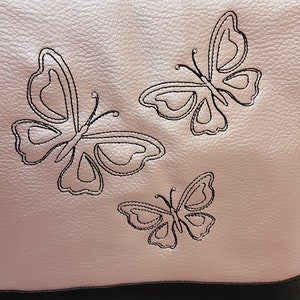 Handbag Butterfly Rose Metallic Shoulder Bag Faux Leather Bag with Pendant Spring image 9