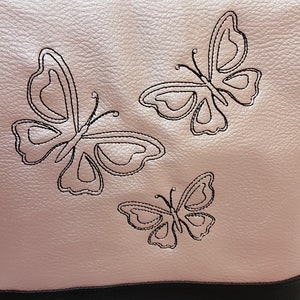 Bolso Butterfly Rose Bolso de hombro metálico Bolso de piel sintética con muelle colgante imagen 9