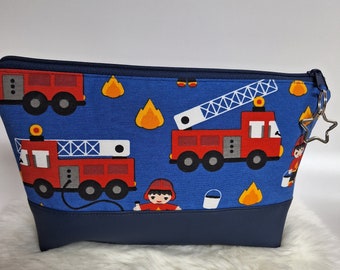 Fire brigade wash bag blue wash bag cosmetic bag with pendant gift idea