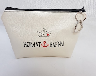 Small cosmetic bag Heimathafen make-up bag medicine ash trifle anchor heart