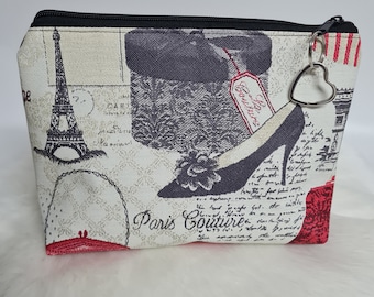 Cosmetic bag make-up bag Paris gift idea souvenir flowers