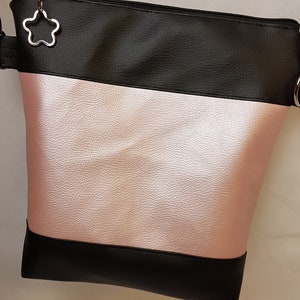 Handbag Butterfly Rose Metallic Shoulder Bag Faux Leather Bag with Pendant Spring image 4